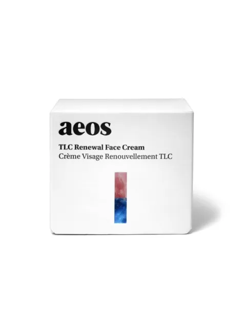 Aeos TLC Renewal Face Cream box with red and blue design.