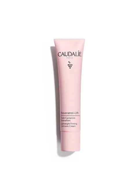 Pink tube of Caudalie Resveratrol-Lift Lightweight Firming Cashmere Cream.