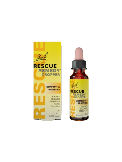 Bach Rescue Remedy Dropper, 10ml, vegan formula, comfort and reassure.