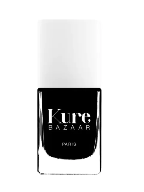 Kure Bazaar black nail polish bottle with white cap.