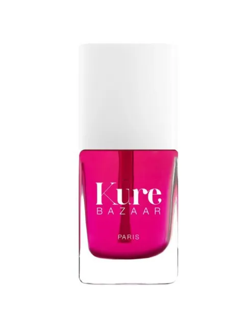 Pink nail polish bottle with white cap, labelled "Kure Bazaar Paris".