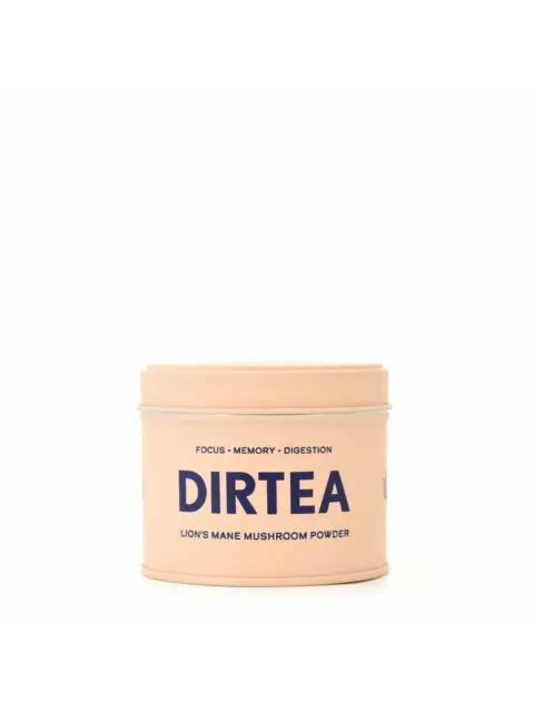 DIRTEA Lion's Mane Mushroom Powder tin, focus, memory, digestion.