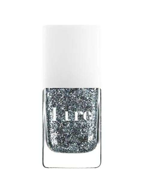 Silver glitter nail polish bottle with white cap, labelled "Kure Bazaar Paris".