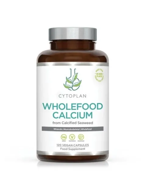 Cytoplan Wholefood Calcium, 120 vegan capsules, from calcified seaweed.