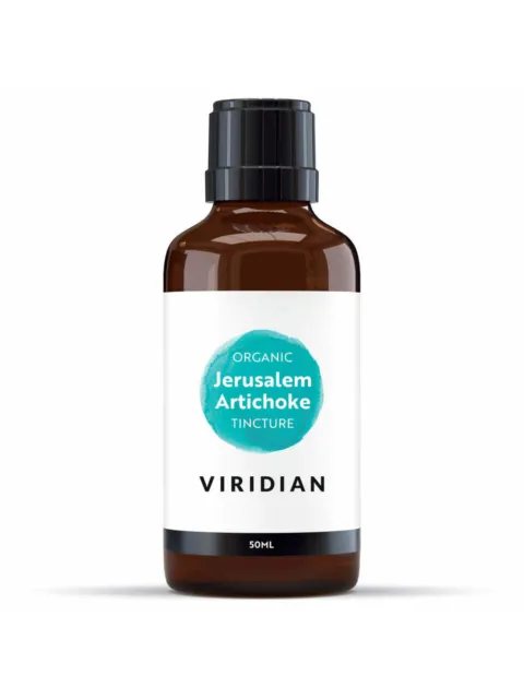 Brown bottle of Viridian Organic Jerusalem Artichoke Tincture, 50ml.