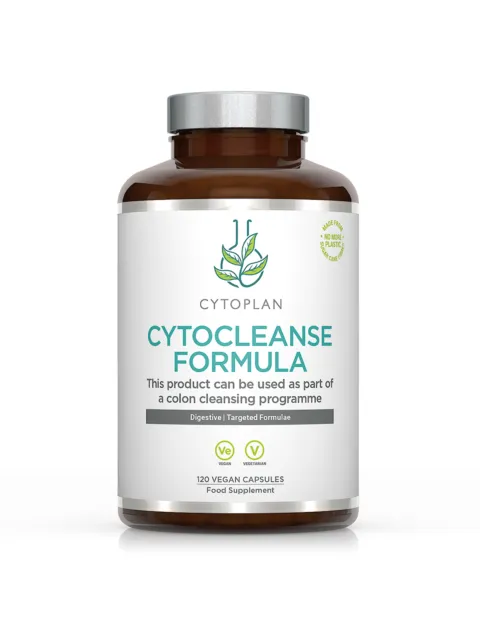 Cytoplan Cytocleanse Formula, 120 vegan capsules, colon cleansing programme supplement.