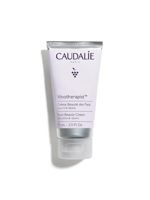 Caudalie Vinotherapist Foot Beauty Cream, 75 mL tube. Nourishes and repairs.