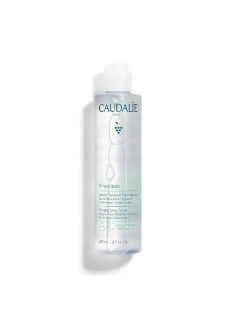 Caudalie Vinoclean Moisturising Toner, 200ml bottle, organic rose water, for all skin types.