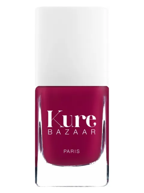 Kure Bazaar Paris nail polish in deep red bottle with white cap.