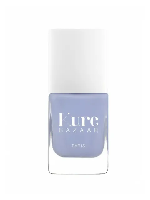 Kure Bazaar nail polish bottle with white cap and blue shade.