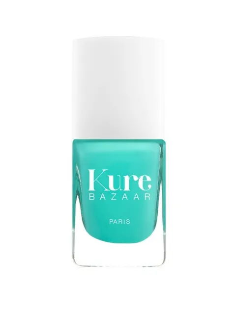 Turquoise nail polish bottle with "Kure Bazaar Paris" text.