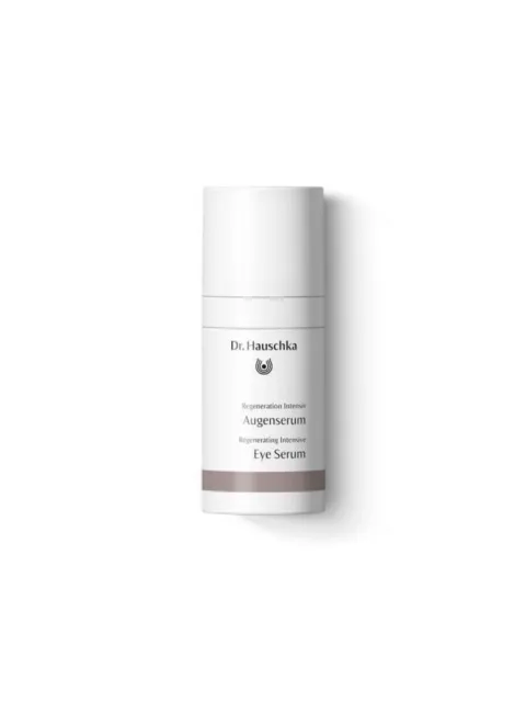 Dr. Hauschka Regenerating Intensive Eye Serum bottle on white background.