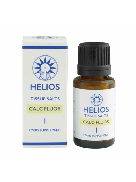 Helios Calc Fluor tissue salts bottle and box.
