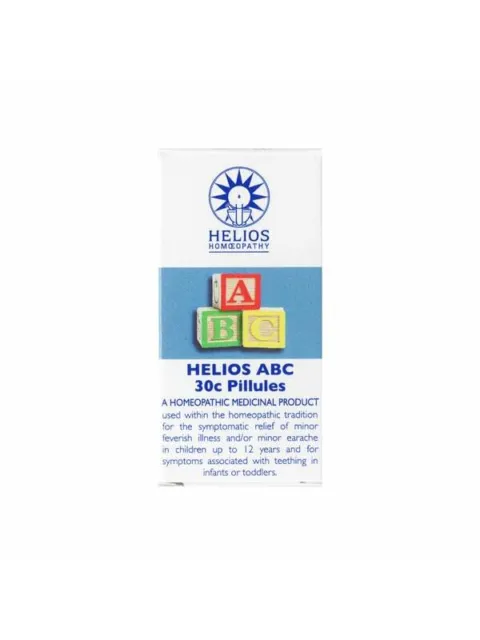 Helios ABC 30c Pillules box with colourful ABC blocks on the front.