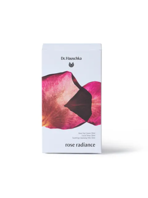 Dr. Hauschka Rose Radiance box with pink rose petal design.