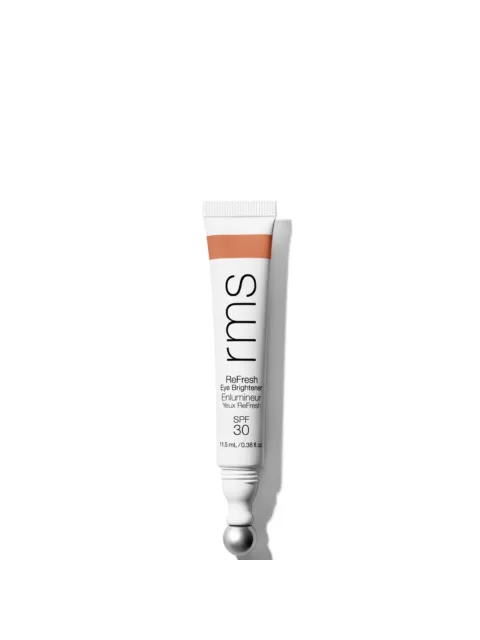 Tube of rms ReFresh Eye Brightener SPF 30, 11.5 ml, with applicator.