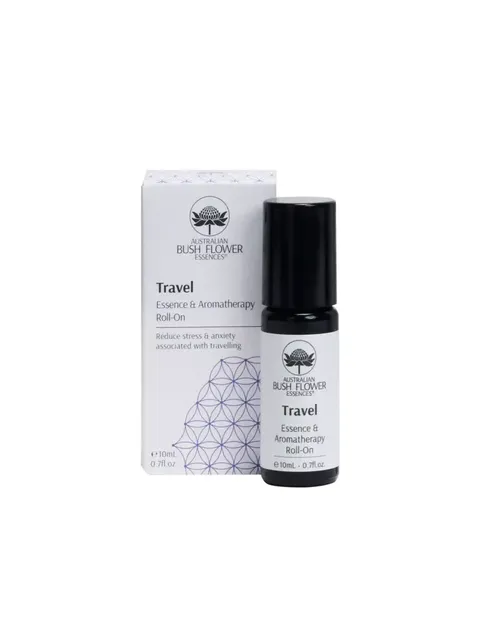 Travel Essence & Aromatherapy Roll-On, 10ml bottle and box, reduces stress and anxiety.