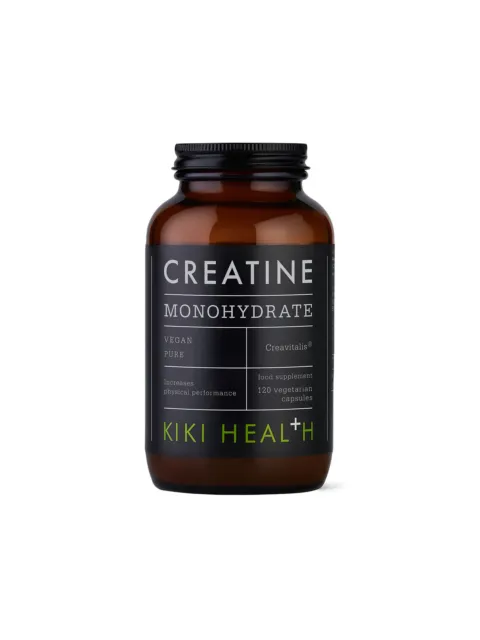 KIKI Health Creatine Monohydrate, 120 vegetarian capsules, vegan, pure.