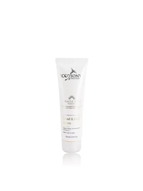 White tube of Eco by Sonya Hand & Nail Cream, 75ml.