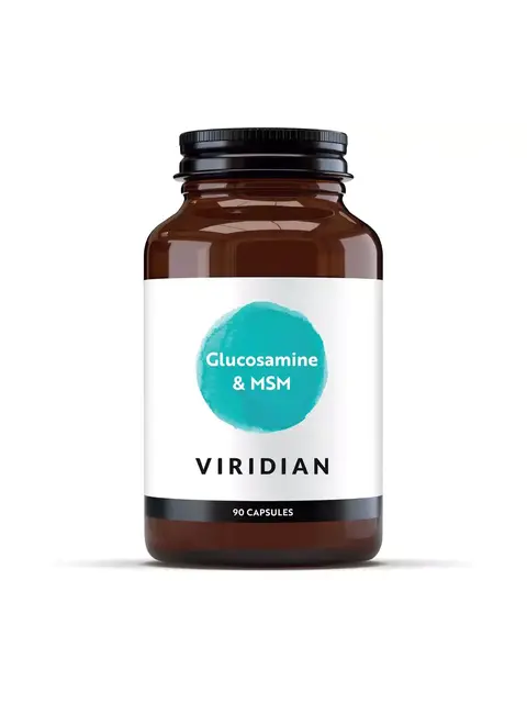 Viridian Glucosamine & MSM, 90 capsules bottle.