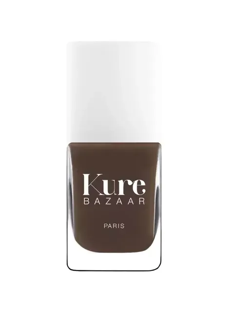 Kure Bazaar brown nail polish bottle with white cap.