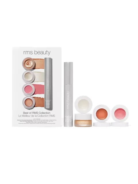 RMS Beauty Best of Collection set with mascara and three cream pots in various shades.