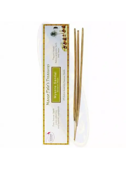 Mysore Sandal incense sticks with packaging, 10 sticks, natural ingredients.