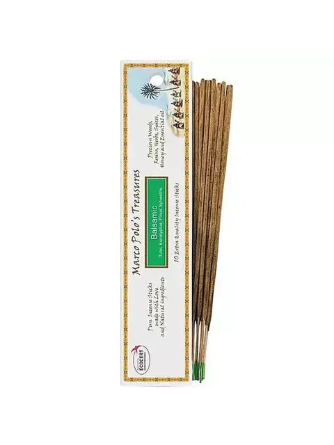 Marco Polo's Treasures Balsamic incense sticks, 10 pack, natural ingredients.