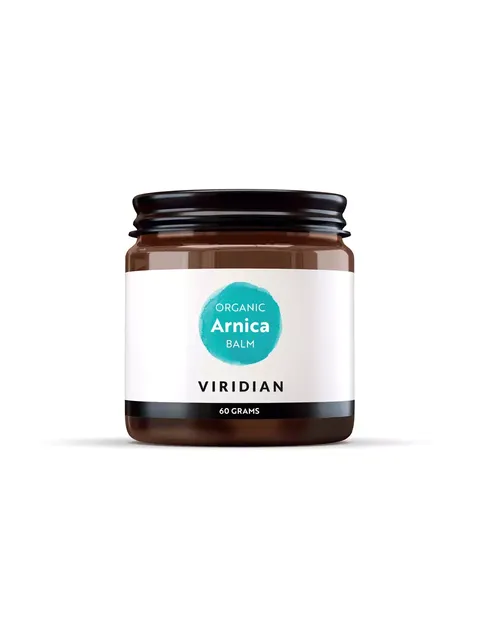 Viridian Organic Arnica Balm jar, 60 grams, with a turquoise label.