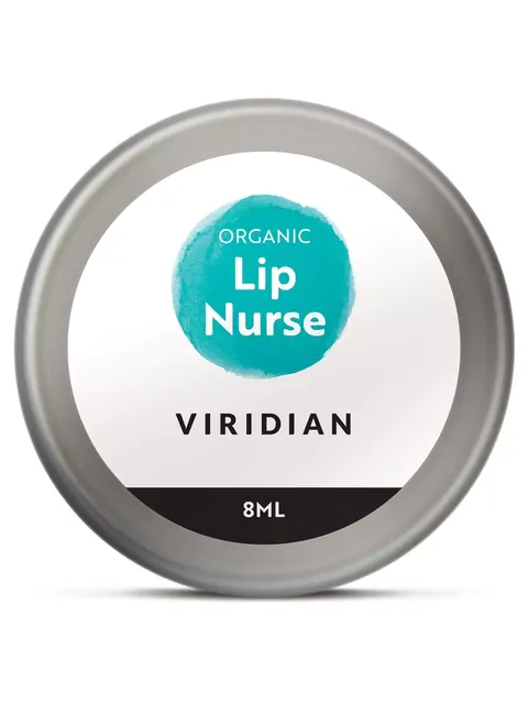 Round tin of Viridian Organic Lip Nurse, 8ml.