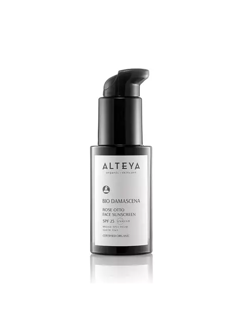 Alteya Bio Damascena Rose Otto Face Sunscreen SPF 25 bottle.