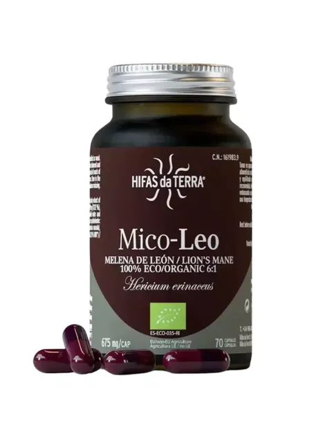 Hifas da Terra Mico-Leo Lion's Mane capsules, 675 mg, 70 count, organic.