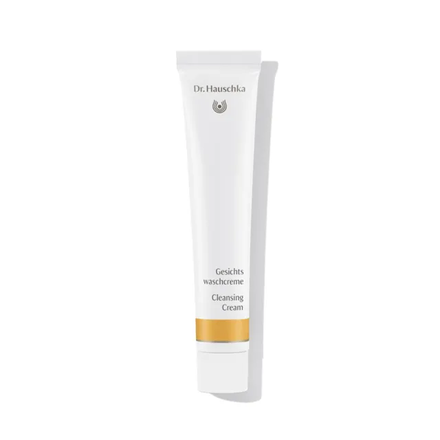 Dr. Hauschka Cleansing Cream tube with gold accent.