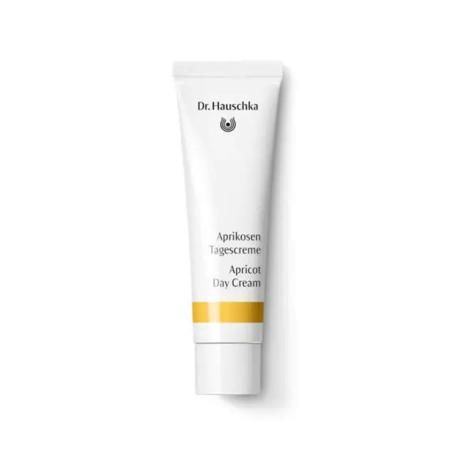 Dr. Hauschka Apricot Day Cream tube with yellow band.