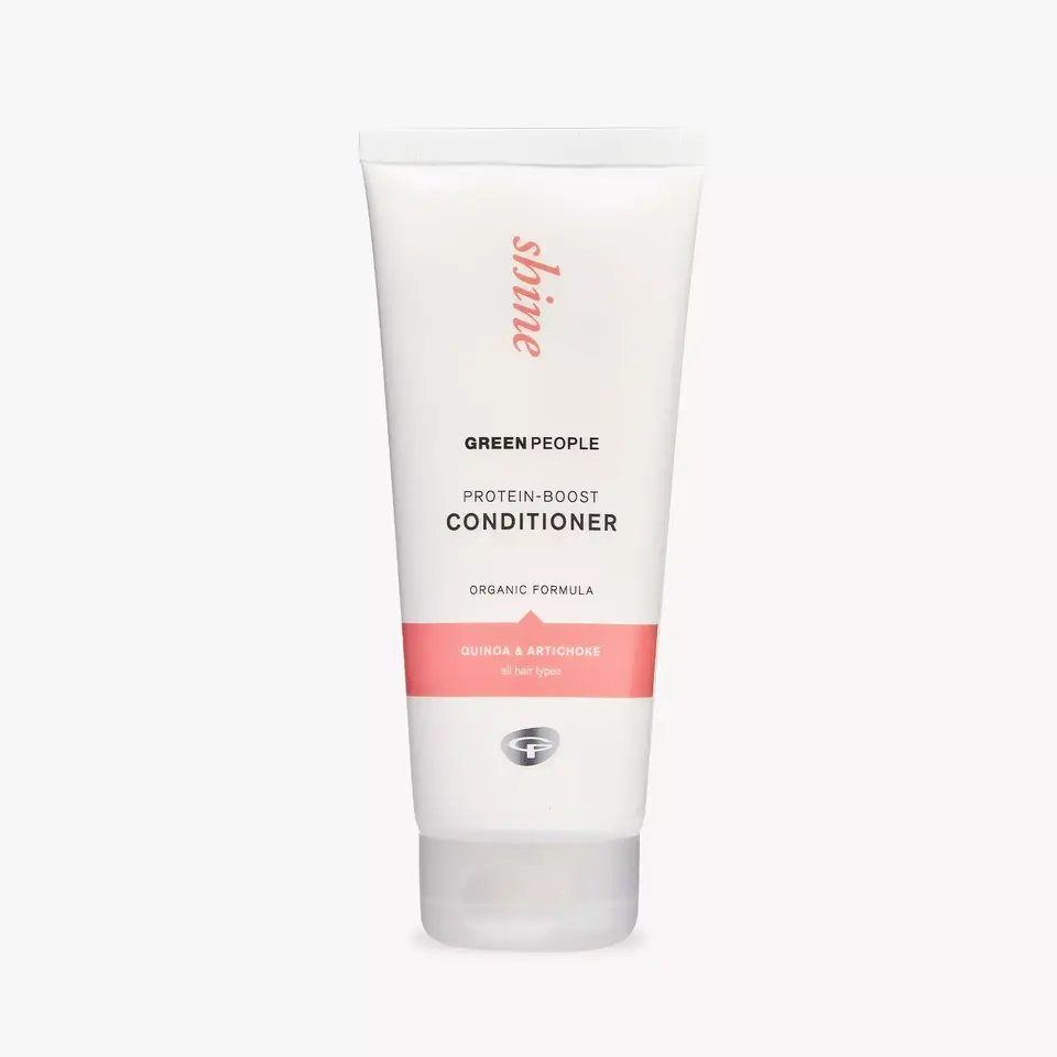 White tube of Green People Protein-Boost Conditioner, quinoa and artichoke formula.