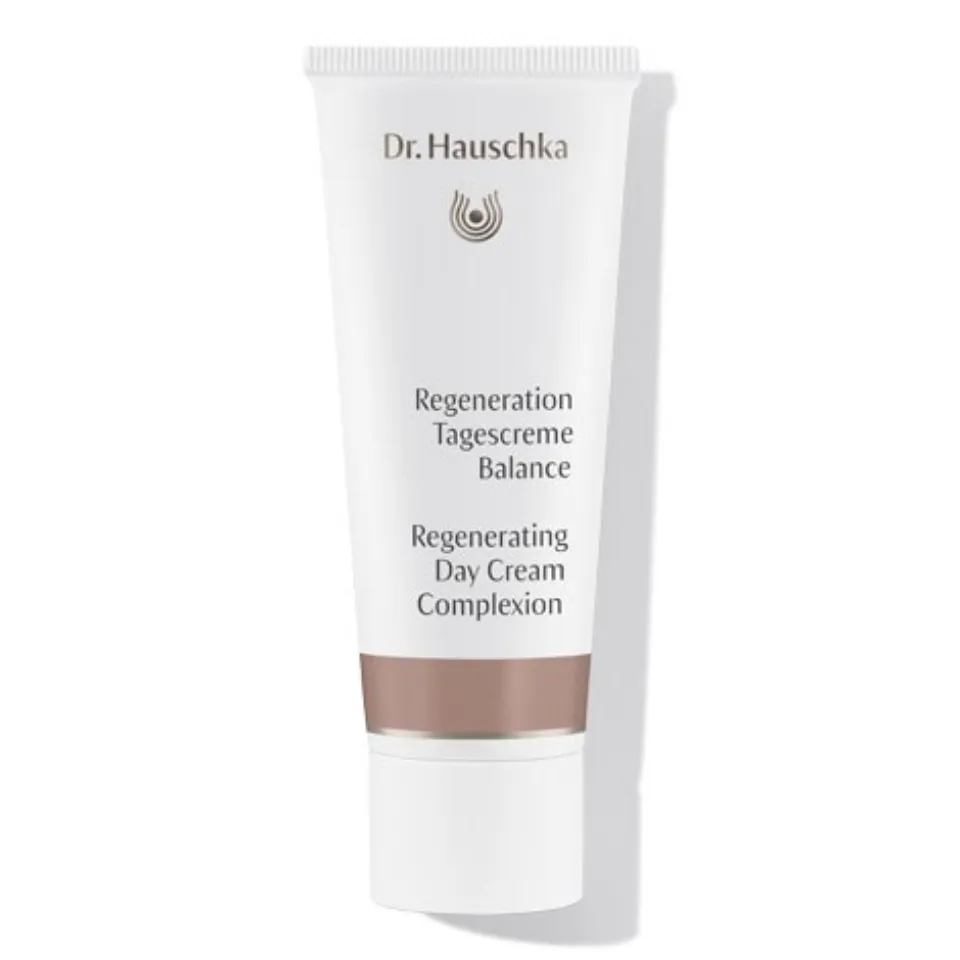 Dr. Hauschka Regenerating Day Cream tube with brown band.