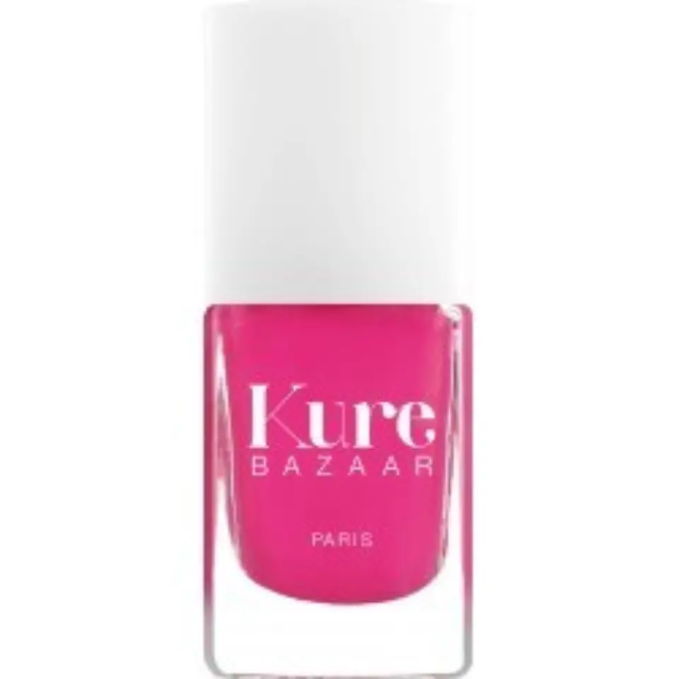 Pink nail polish bottle with "Kure Bazaar Paris" text.