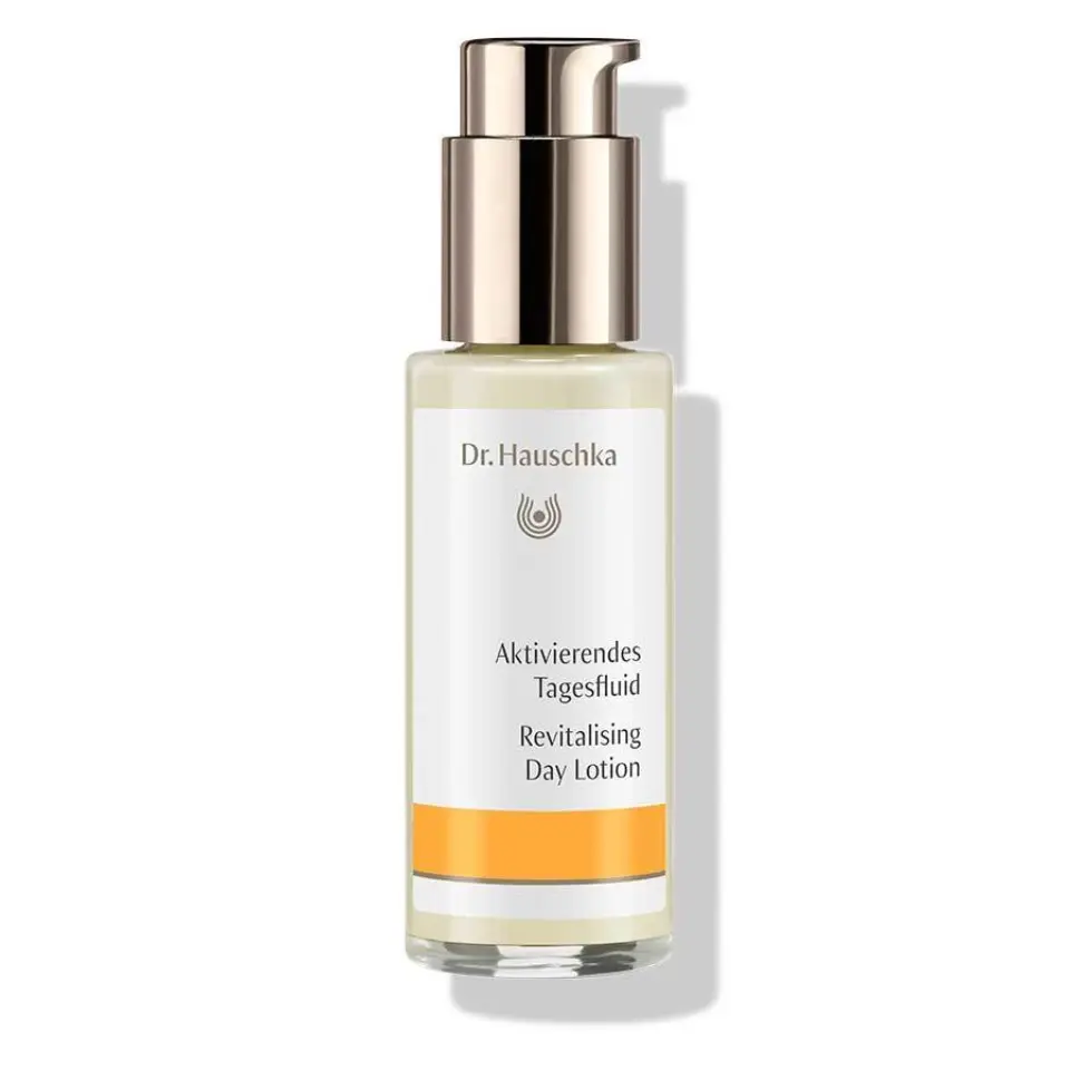 Dr. Hauschka Revitalising Day Lotion bottle with pump dispenser.