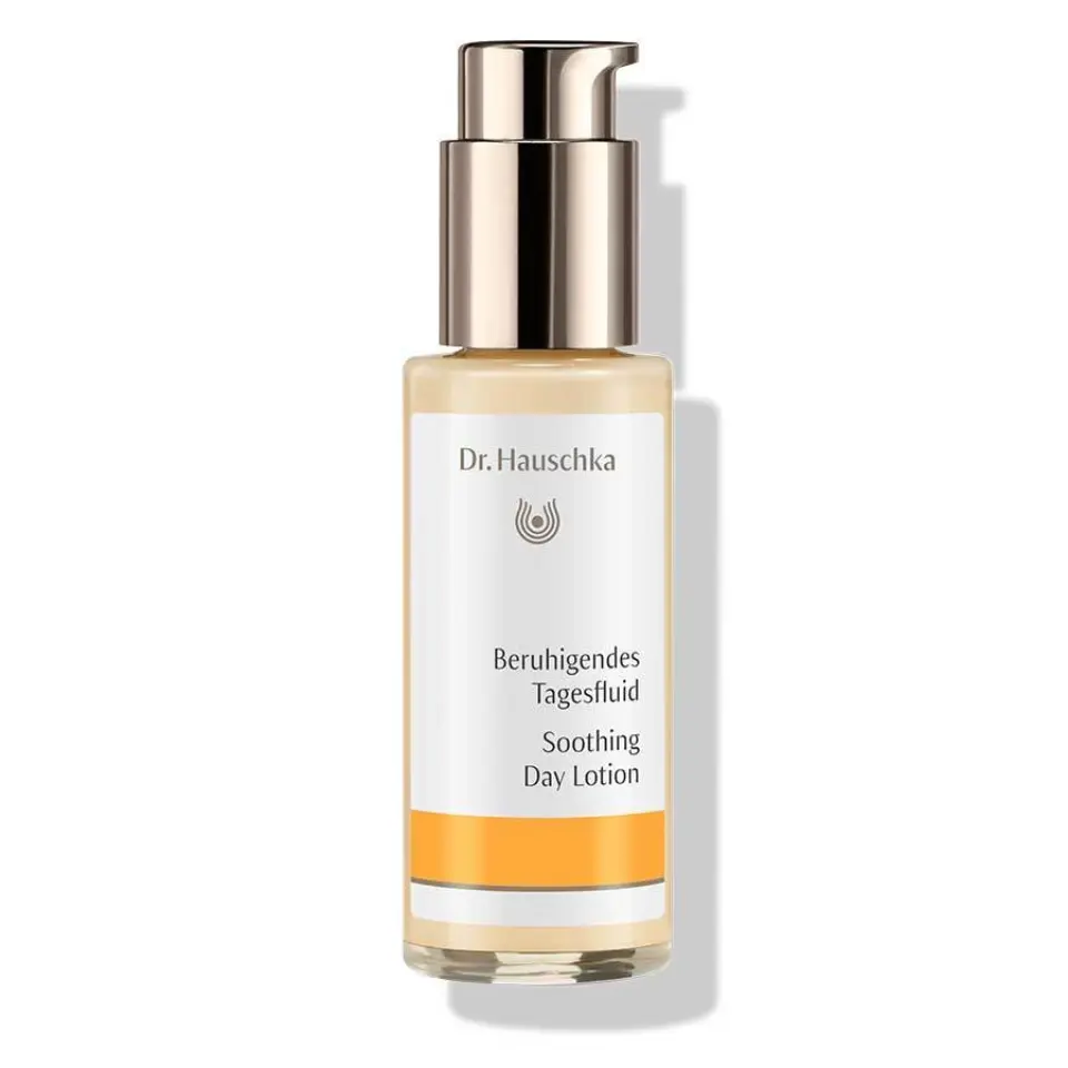 Dr. Hauschka Soothing Day Lotion bottle with pump dispenser.