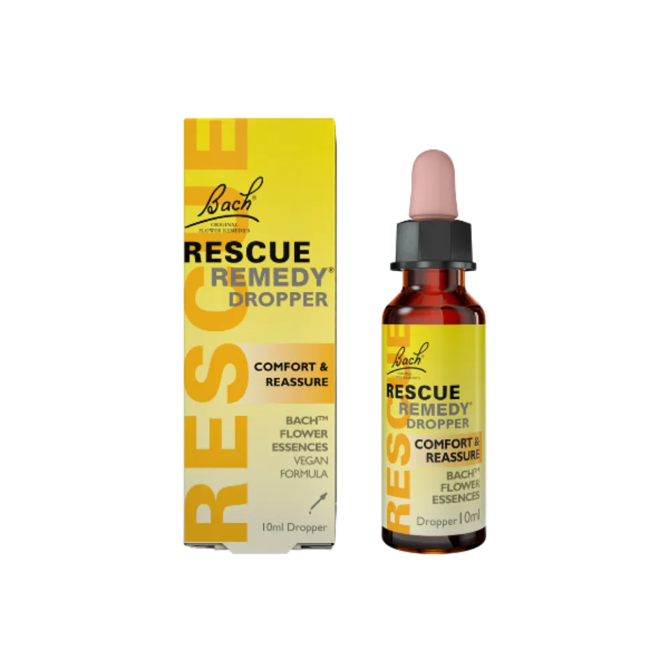 Bach Rescue Remedy Dropper, 10ml, vegan formula, comfort and reassure.