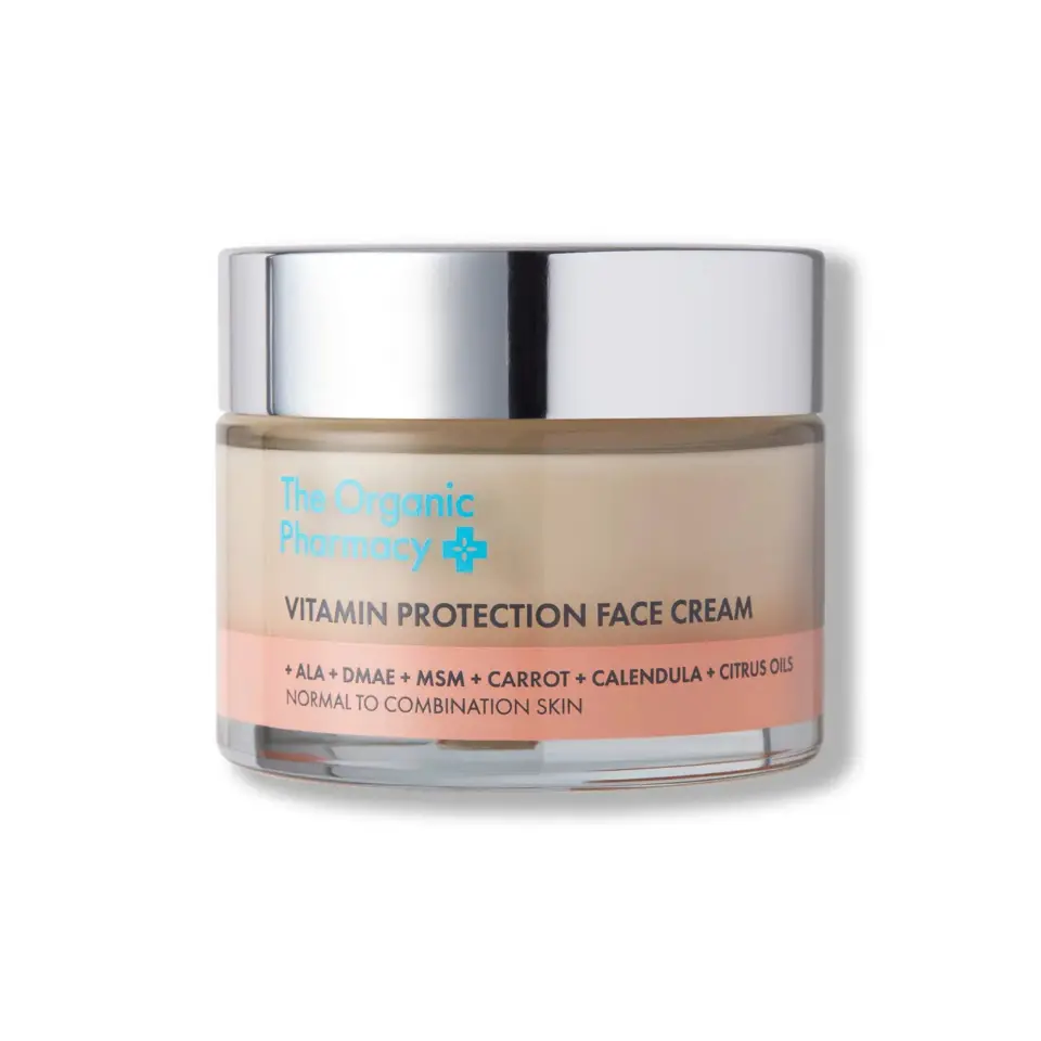 The Organic Pharmacy Vitamin Protection Face Cream jar.
