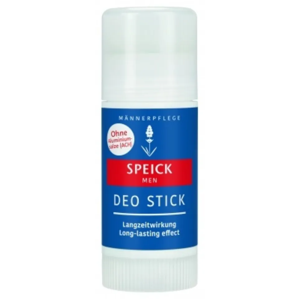 Speick Men deodorant stick, blue and red label, no aluminium salts, long-lasting effect.