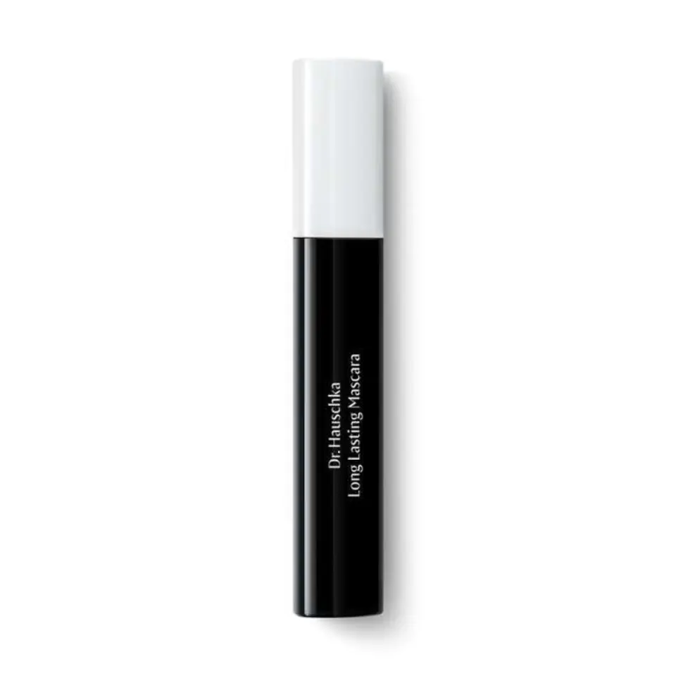 Black mascara tube with white cap, labelled "Dr. Hauschka Long Lasting Mascara".