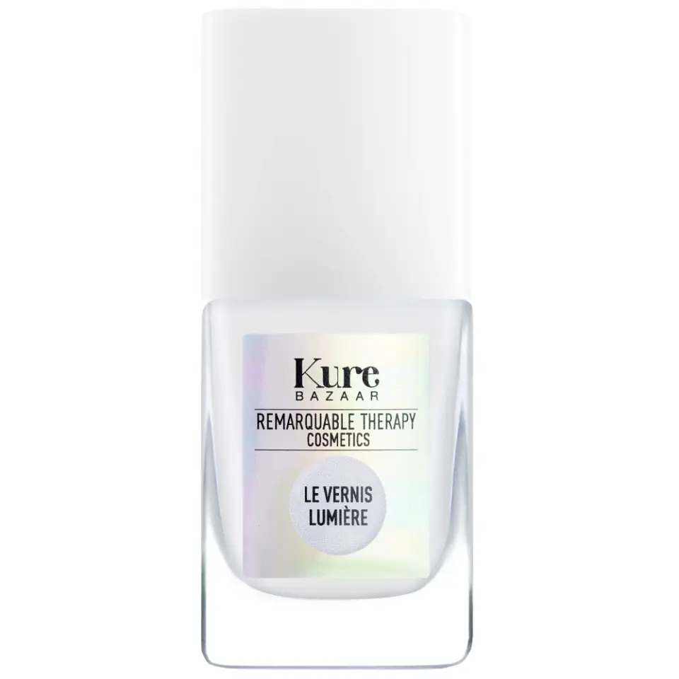 Kure Bazaar nail polish bottle with white cap, label reads "Remarquable Therapy Cosmetics".
