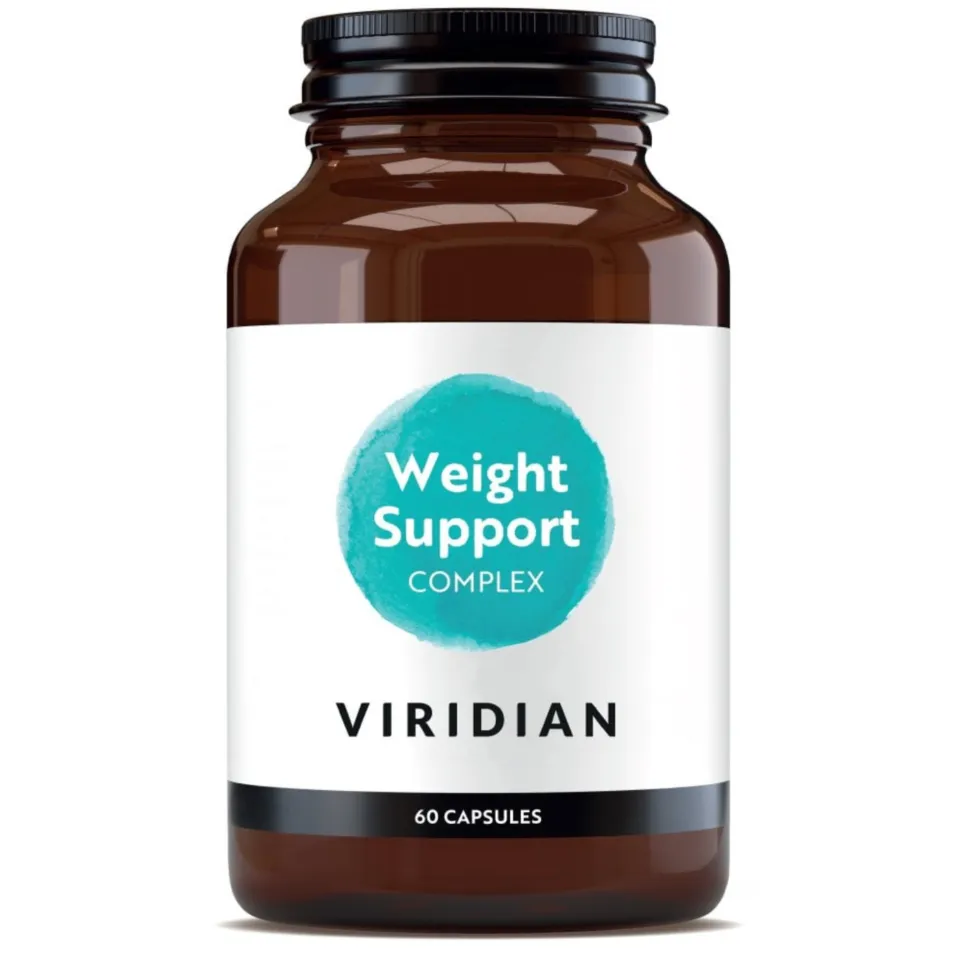 Viridian Weight Support Complex, 60 capsules in a brown bottle.