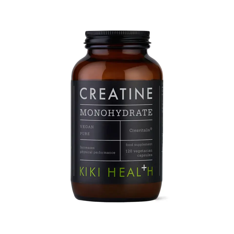 KIKI Health Creatine Monohydrate, 120 vegetarian capsules, vegan, pure.