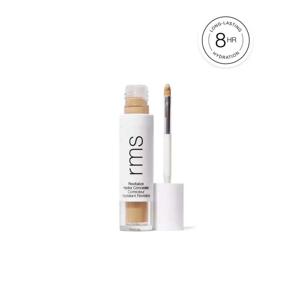 Rms Revitalize Hydra Concealer with applicator, 8-hour hydration label.