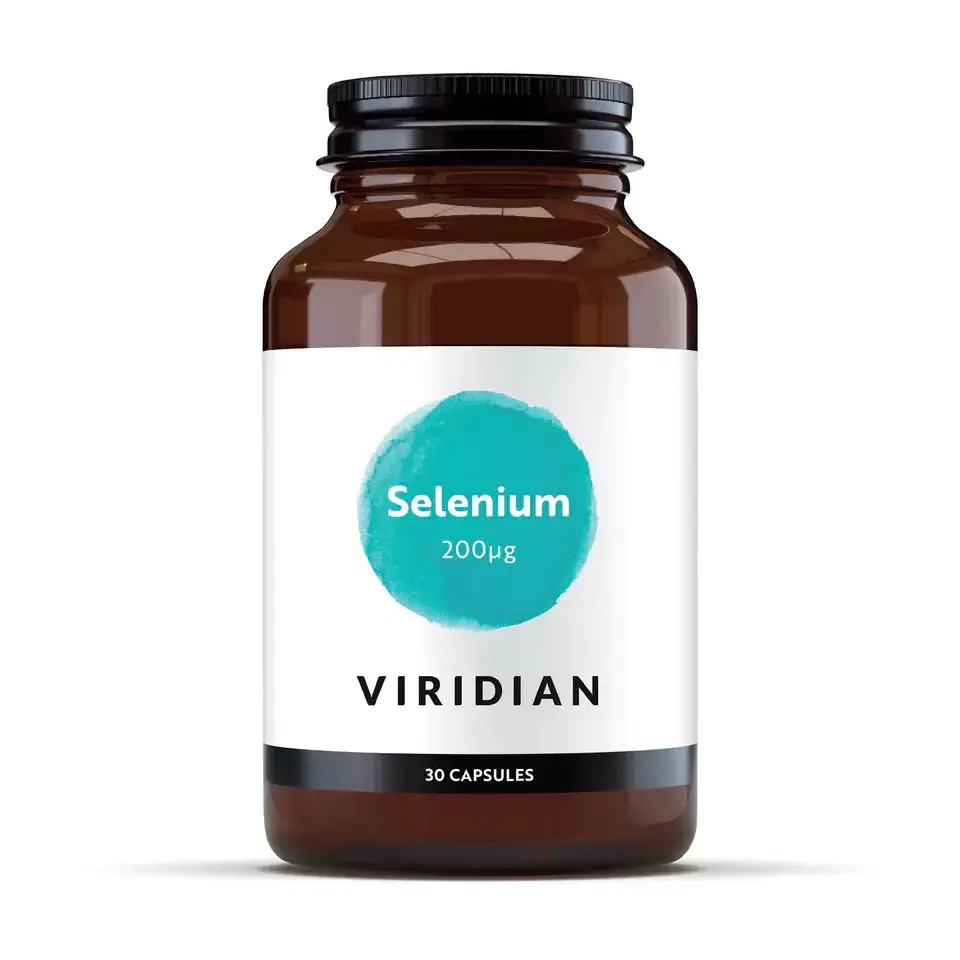 Viridian Selenium 200µg, 30 capsules in a brown bottle.