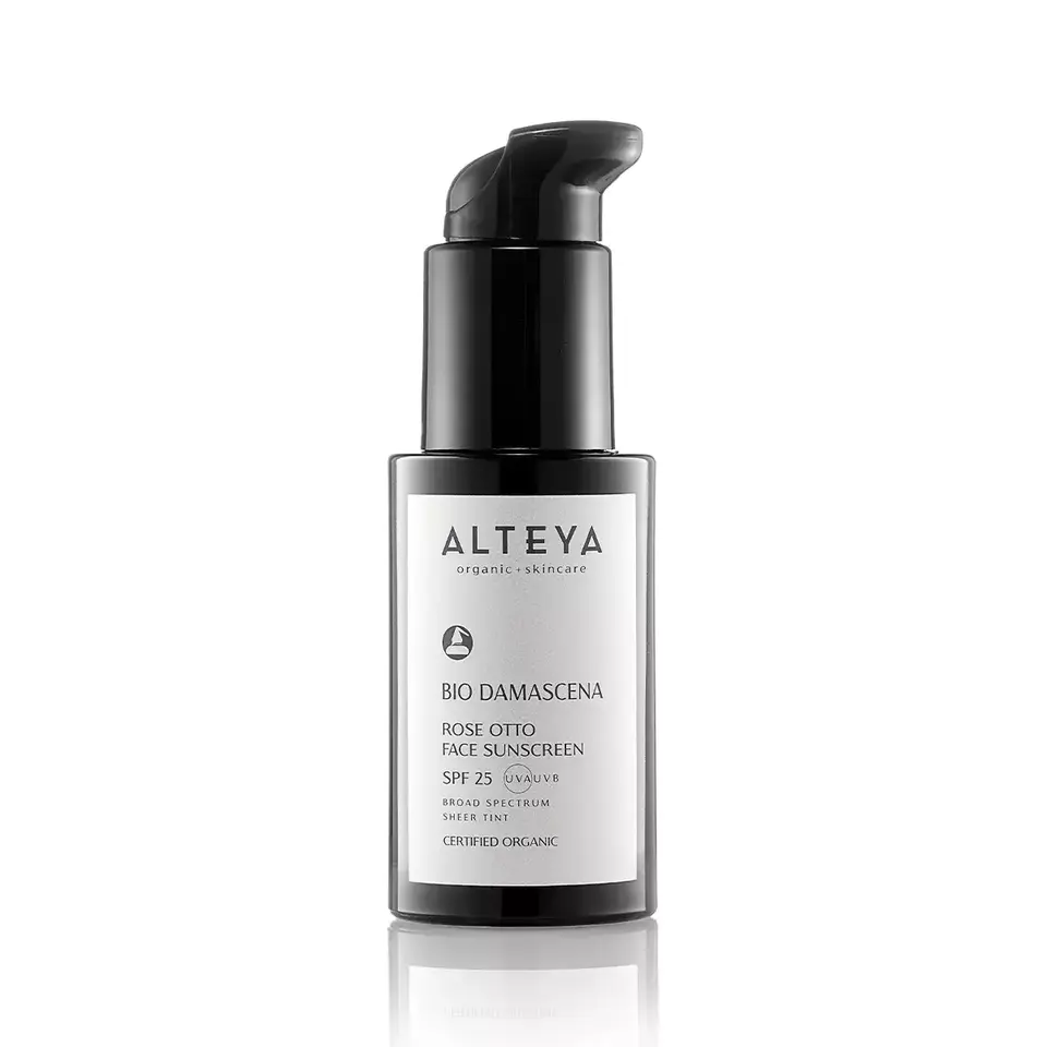 Alteya Bio Damascena Rose Otto Face Sunscreen SPF 25 bottle.